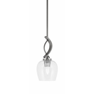 Cavella - 1 Light Stem Hung Mini Pendant-12.75 Inches Tall and 6 Inches Wide