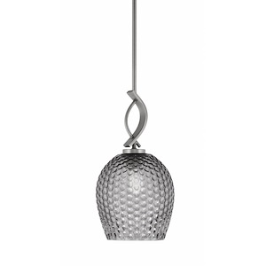 Cavella - 1 Light Stem Hung Mini Pendant-15.25 Inches Tall and 7.5 Inches Wide