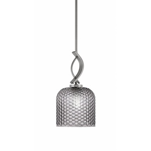 Cavella - 1 Light Stem Hung Mini Pendant-14.25 Inches Tall and 7 Inches Wide