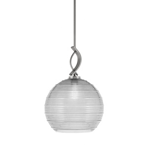 Cavella - 1 Light Stem Hung Mini Pendant-17.5 Inches Tall and 12 Inches Wide