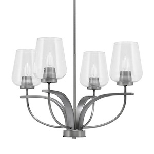 Cavella - 4 Light Up Chandelier-15 Inches Tall and 22.75 Inches Wide