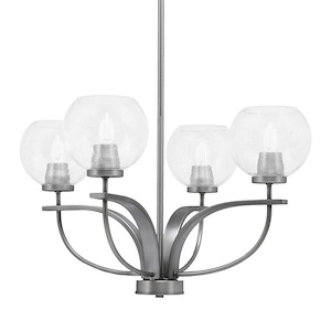 Cavella - 4 Light Up Chandelier-13.5 Inches Tall and 23.75 Inches Wide
