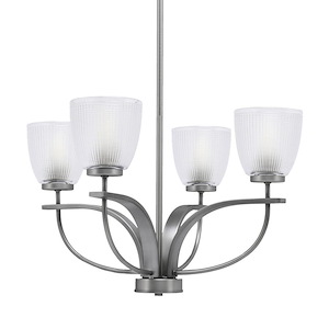 Cavella - 4 Light Up Chandelier-13.5 Inches Tall and 22.75 Inches Wide