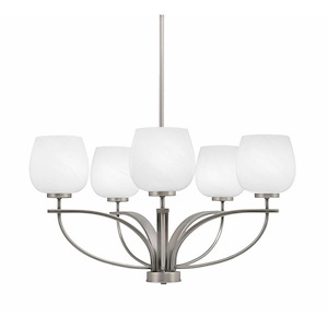Cavella - 5 Light Chandelier-15.25 Inches Tall and 25.25 Inches Wide