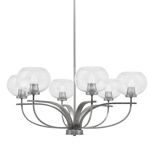 Cavella - 6 Light Up Chandelier-14.25 Inches Tall and 32.75 Inches Wide