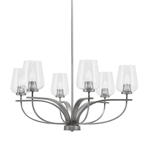 Cavella - 6 Light Up Chandelier-15.5 Inches Tall and 31 Inches Wide