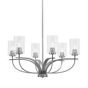 Cavella - 6 Light Up Chandelier-15 Inches Tall and 30.25 Inches Wide