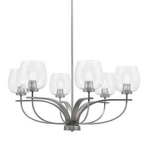 Cavella - 6 Light Up Chandelier-15 Inches Tall and 32 Inches Wide