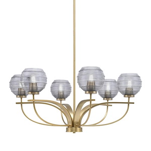 Cavella - 6 Light Up Chandelier-14.25 Inches Tall and 31.75 Inches Wide
