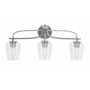 Cavella - 3 Light Bath Bar-11.5 Inches Tall and 26.75 Inches Length