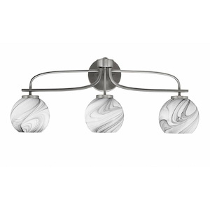 Cavella - 3 Light Bath Bar-10.5 Inches Tall and 27.5 Inches Length