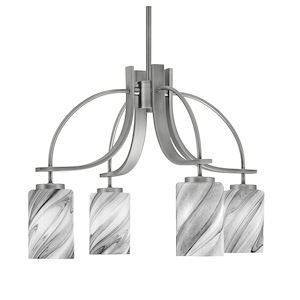 Cavella - 4 Light Down Chandelier-15.75 Inches Tall and 23.5 Inches Wide