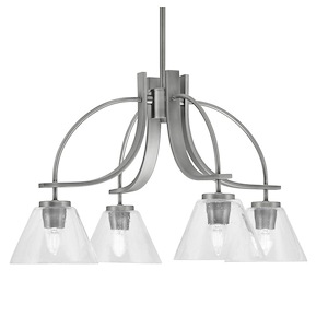 Cavella - 4 Light Down Chandelier-14.5 Inches Tall and 26.5 Inches Wide