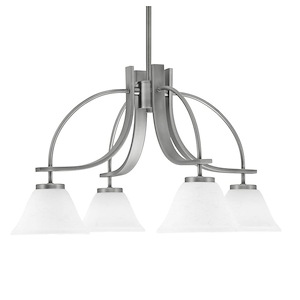 Cavella - 4 Light Down Chandelier-13.75 Inches Tall and 26.25 Inches Wide