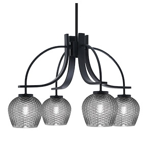 Cavella - 4 Light Down Chandelier-16.25 Inches Tall and 25 Inches Wide