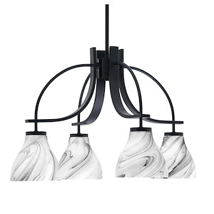 Cavella - 4 Light Down Chandelier-16.75 Inches Tall and 25.75 Inches Wide