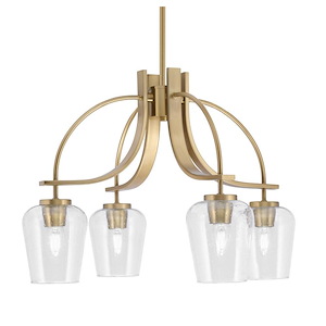 Cavella - 4 Light Down Chandelier-15.75 Inches Tall and 24.25 Inches Wide