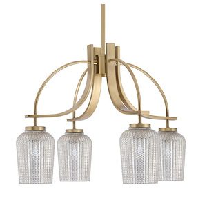 Cavella - 4 Light Down Chandelier-16.75 Inches Tall and 24.25 Inches Wide