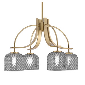 Cavella - 4 Light Down Chandelier-16.25 Inches Tall and 25 Inches Wide