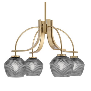 Cavella - 4 Light Down Chandelier-16 Inches Tall and 24.75 Inches Wide