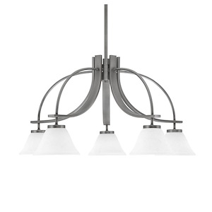 Cavella - 5 Light Down Chandelier-14.5 Inches Tall and 28 Inches Wide