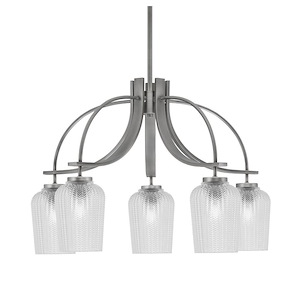 Cavella - 5 Light Down Chandelier-17.75 Inches Tall and 26.25 Inches Wide