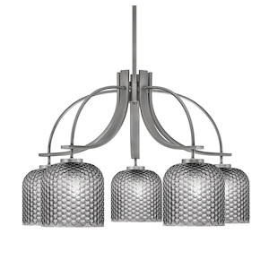 Cavella - 5 Light Down Chandelier-17.75 Inches Tall and 28.5 Inches Wide