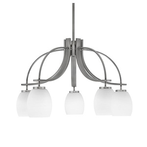 Cavella - 5 Light Down Chandelier-16 Inches Tall and 25.75 Inches Wide