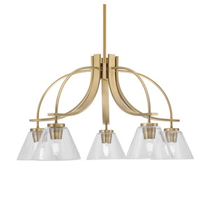 Cavella - 5 Light Down Chandelier-15.5 Inches Tall and 28 Inches Wide