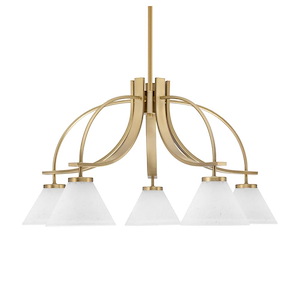 Cavella - 5 Light Down Chandelier-15 Inches Tall and 28 Inches Wide