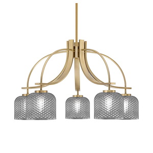 Cavella - 5 Light Down Chandelier-17 Inches Tall and 28 Inches Wide