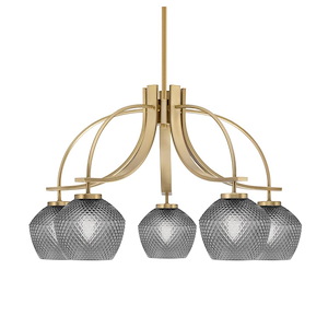 Cavella - 5 Light Down Chandelier-16.75 Inches Tall and 27.75 Inches Wide