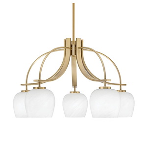 Cavella - 5 Light Down Chandelier-16.5 Inches Tall and 27.25 Inches Wide