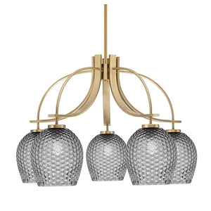 Cavella - 5 Light Down Chandelier-18.75 Inches Tall and 28.75 Inches Wide