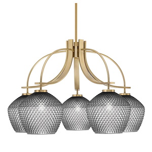 Cavella - 5 Light Down Chandelier-19 Inches Tall and 29.75 Inches Wide
