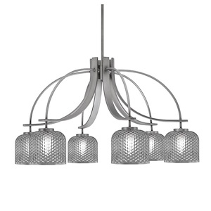 Cavella - 6 Light Down Chandelier-18.5 Inches Tall and 32.5 Inches Wide
