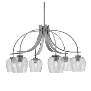 Cavella - 6 Light Down Chandelier-17.75 Inches Tall and 30 Inches Wide