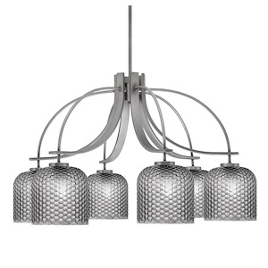 Cavella - 6 Light Down Chandelier-19 Inches Tall and 30.75 Inches Wide