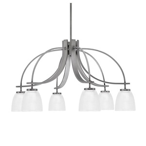 Cavella - 6 Light Down Chandelier-17.5 Inches Tall and 28.75 Inches Wide