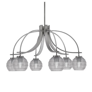 Cavella - 6 Light Down Chandelier-17 Inches Tall and 29.5 Inches Wide