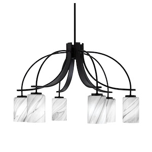 Cavella - 6 Light Down Chandelier-17.75 Inches Tall and 28.25 Inches Wide