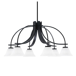 Cavella - 6 Light Down Chandelier-15.75 Inches Tall and 30.25 Inches Wide