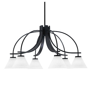 Cavella - 6 Light Down Chandelier-16 Inches Tall and 31 Inches Wide