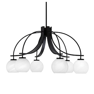 Cavella - 6 Light Down Chandelier-16.75 Inches Tall and 29.75 Inches Wide