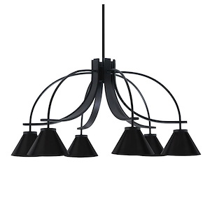 Cavella - 6 Light Down Chandelier-16.5 Inches Tall and 33.75 Inches Wide
