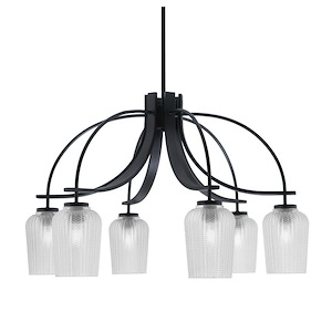 Cavella - 6 Light Down Chandelier-19 Inches Tall and 29.75 Inches Wide