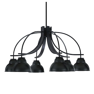 Cavella - 6 Light Down Chandelier-17.5 Inches Tall and 33.75 Inches Wide