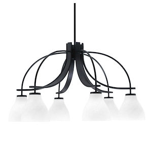 Cavella - 6 Light Down Chandelier-17.5 Inches Tall and 30 Inches Wide