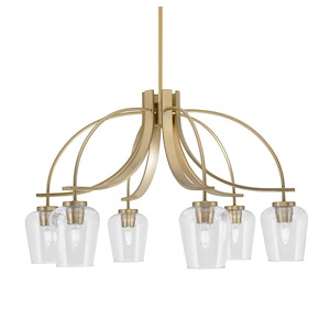 Cavella - 6 Light Down Chandelier-17.75 Inches Tall and 28.5 Inches Wide