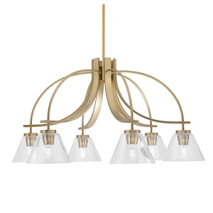 Cavella - 6 Light Down Chandelier-16.5 Inches Tall and 30.5 Inches Wide